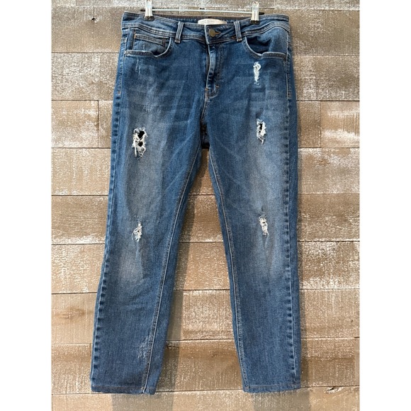 Zara Denim - Zara Distressed Basic Denim Jeans Women Size 10 Blue